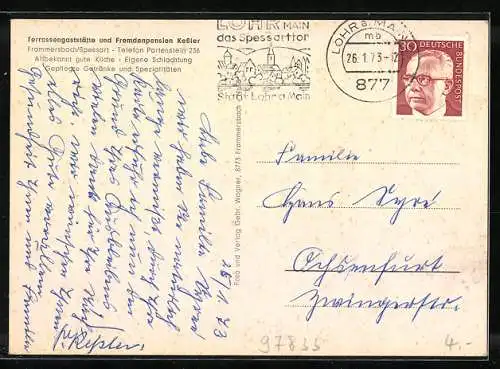 AK Frammersbach / Spessart, Terrassengaststätte & Fremdenpension Kessler