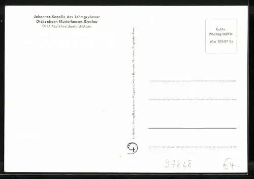 AK Marktheidenfeld /Main, Johannes-Kapelle des Lehmgrubener Diakonissen-Mutterhauses Breslau