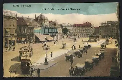 AK Nice /Cote d`Azur, La Casino Municipal, Strassenbahn