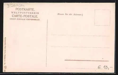 AK Dresden, Königliches Residenzschloss mit Strassenbahn