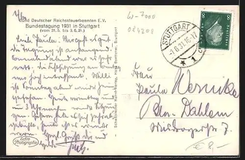 AK Stuttgart, Tagblatt, Turmhaus, Strassenbahn, Automobile, Geschäfte