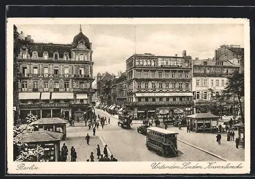 AK Berlin, Unter den Linden, Ansicht der Kranzlerecke mit Strassenbahn