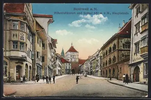AK Rottweil, Hauptstrasse mit Friseur Otto Kramer