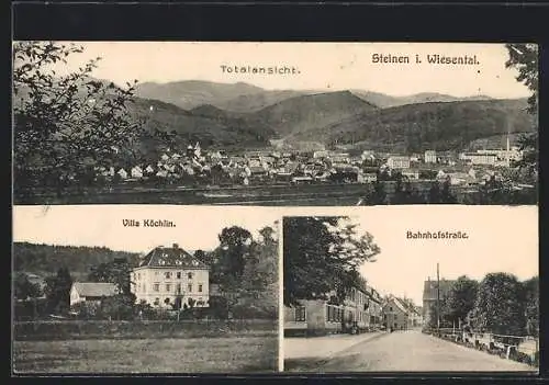 AK Steinen i. Wiesental, Pension Villa Köchlin, Bahnhofstrasse, Totalansicht