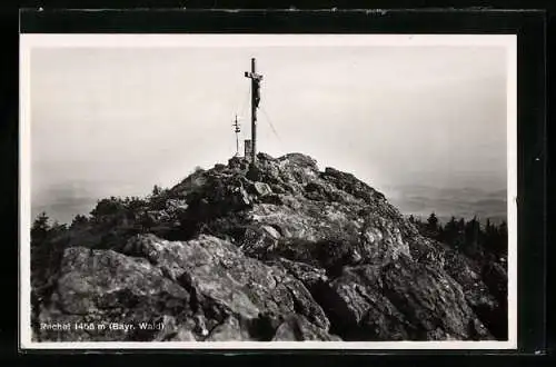 AK Rachel mit Gipfelkreuz im Bayrischen Wald