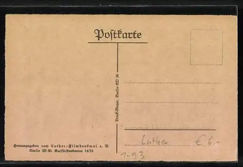 Künstler-AK Worms, Luther vor dem Reichstag