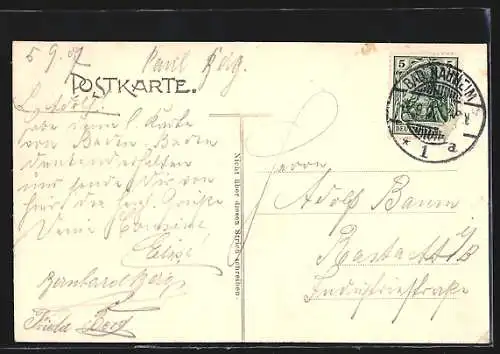 AK Bad Nauheim, Teichhaus mit Booten