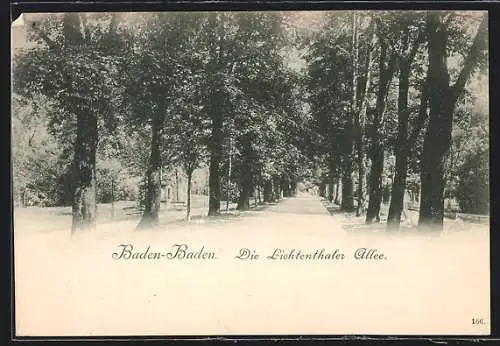 AK Baden-Baden, Die Lichtenthaler Allee