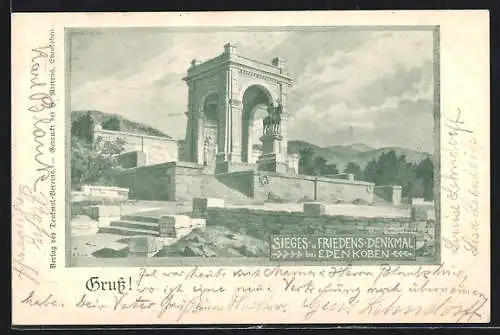 AK Edenkoben / Pfalz, Sieges- und Friedensdenkmal