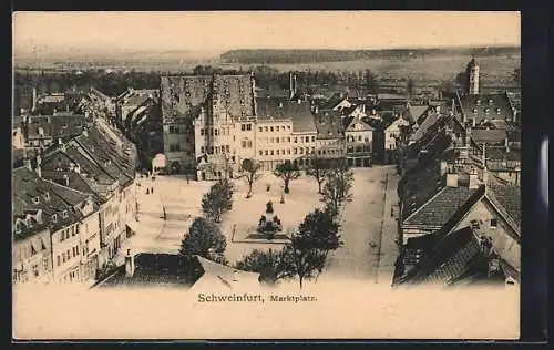 AK Schweinfurt, Marktplatz mit Denkmal