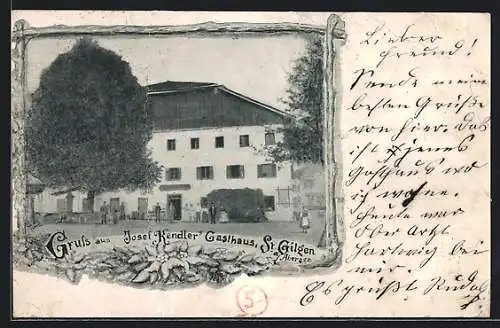 AK St. Gilgen a. Abersee, Josef Kendler`s Gasthaus