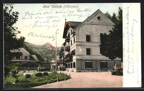 AK Bad Vellach, Partie mit Haus und Berg