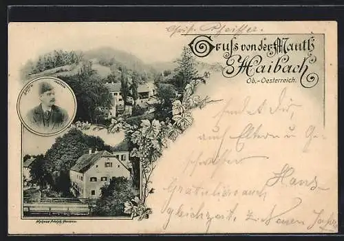 AK Haibach /Ob.-Oesterreich, Gasthof Mauth mit Umgebung, Saffra Matica / Portrait
