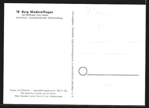 AK Niederalfingen bei Hüttlingen /Kreis Aalen, Burg Niederalfingen