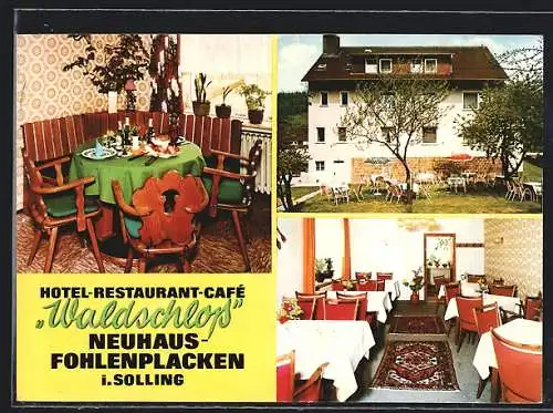 AK Holzminden-Neuhaus im Solling, Hotel-Restaurant-Café Waldschloss v. J. Noack, mit Gaststube