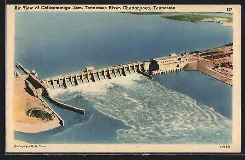 AK Chattanooga, TN, Air View of Chickamauga Dam, Tennessee River