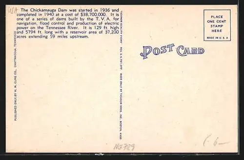 AK Chattanooga, TN, Air View of Chickamauga Dam, Tennessee River