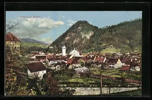 AK Stein in Krain, Ortsansicht mit Altstein