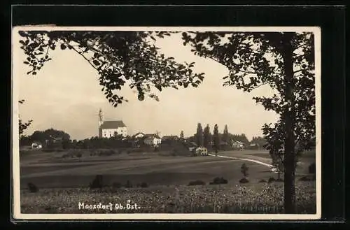 AK Moosdorf /Ob. Öst., Blick zur Kirche