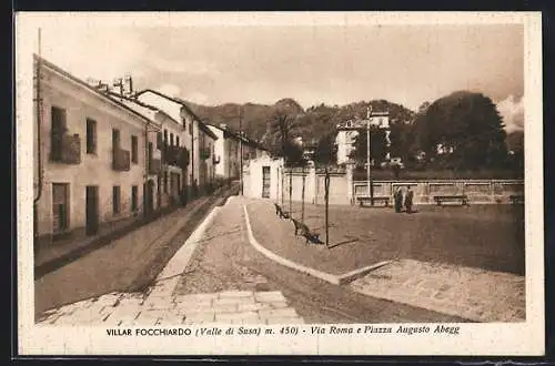 AK Villar Focchiardo, Via Roma e Piazza Augusto Abegg