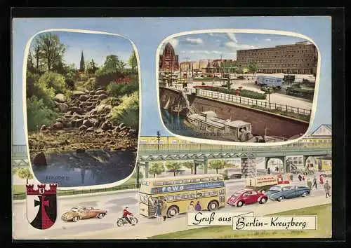 AK Berlin-Kreuzberg, Hallesches Tor u. Gedenkbibliothek, Kreuzberg