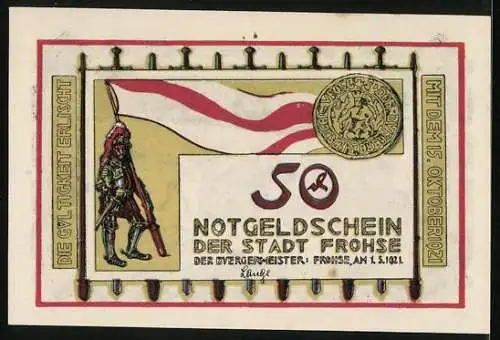 Notgeld Frohse 1921, 50 Pfennig, Schlacht bei Frohse 1278