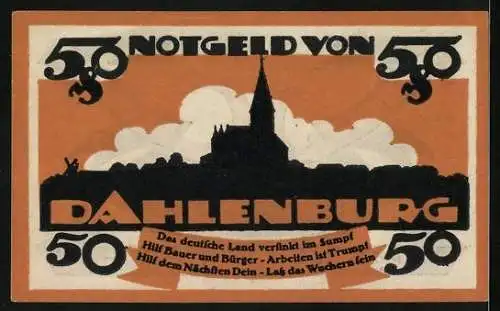 Notgeld Dahlenburg 1920, 50 Pfennig, Panorama