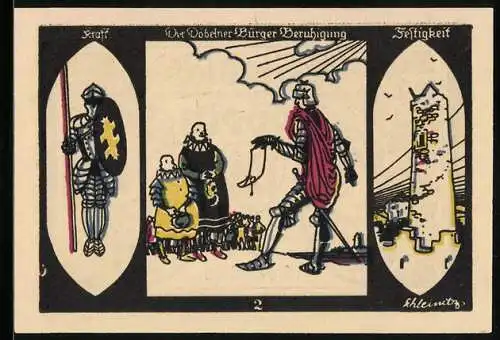 Notgeld Döbeln 1921, 50 Pfennig, Der Döbelner Bürger Beruhigung, Kraft und Festigkeit