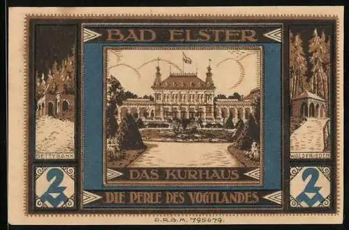 Notgeld Bad Elster, 2 Mark, Kurhaus