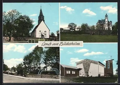 AK Büdesheim / Hessen, Kirche, Spielplatz, Schloss