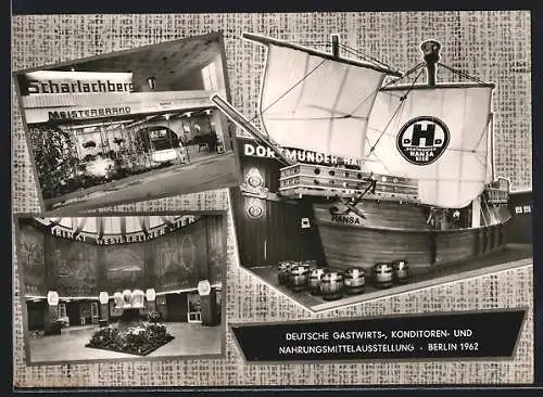 AK Berlin, Deutsche Gastwirts-, Konditoren- & Nahrungsmittelausstellung 1962, Ansichten der Ausstellung