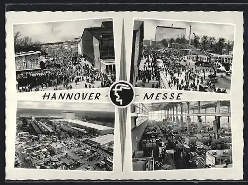 AK Hannover, Messe 1965, Messegelände, Inneres der Messehalle