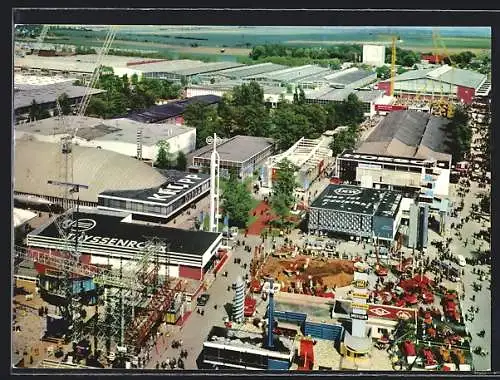 AK Hannover, Messegelände vom Hermesturm gesehen