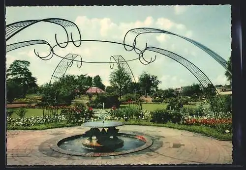 AK Hamburg, Planten un Blomen, Ausstellungspark, Bärenbrunnen