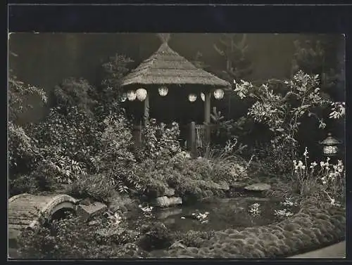 AK Stuttgart, Chrysanthemen-Schau 1926, Japanischer Garten