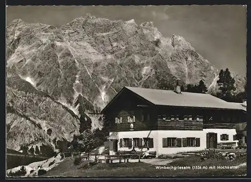 AK Wimbachgriesalm, Berghütte gegen den Hochkalter