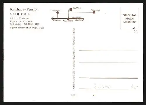 AK Sur /Lauter, Rasthaus-Pension Surtal, Inh. H. und W. Irlacher