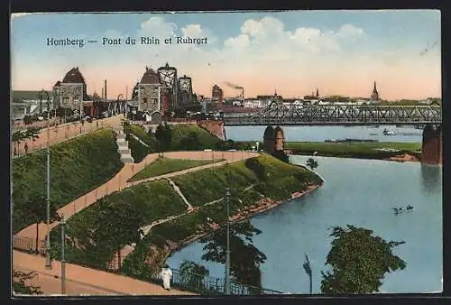 AK Homberg / Rhein, Pont du Rhin et Ruhrort