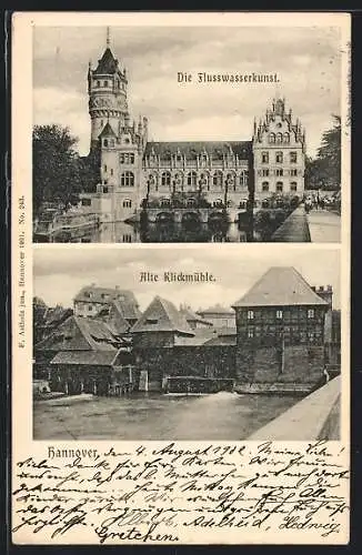 AK Hannover, Flusswasserkunst und alte Klickmühle