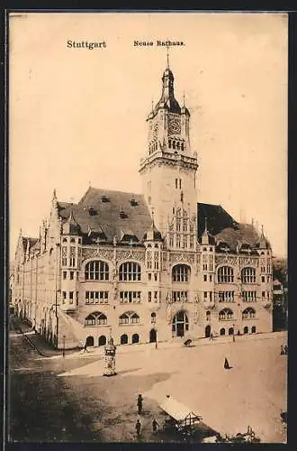 AK Stuttgart, Partie am Neuen Rathaus