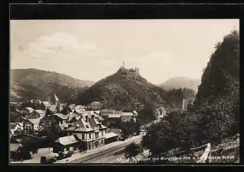 AK Altenahr /Ahrtal, Burgruine Are und Bahnhof
