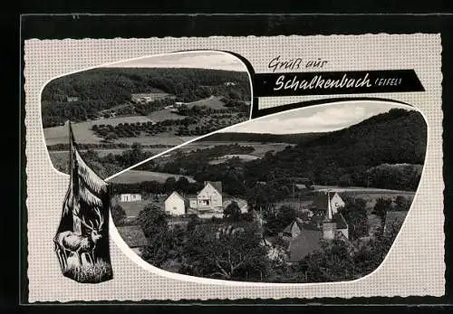 AK Schalkenbach /Eifel, Ortspartie aus der Vogelschau