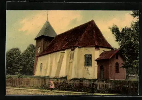 AK Müden /Lüneburger Heide, Blick auf die Kirche