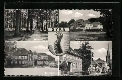 AK Syke, Friedeholz, Jugendherberge, Kreishaus, Mühlendamm