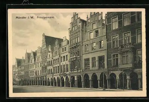 AK Münster i. W., Fassaden am Prinzipalmarkt