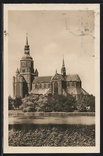 AK Stralsund, Südansicht der Marienkirche