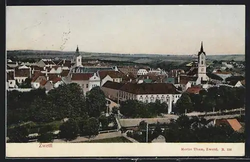 AK Zwettl /N.-Oe., Teilansicht mit Kirche