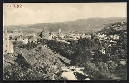 AK Zwettl /N.-Öst., Panorama mit Kirche