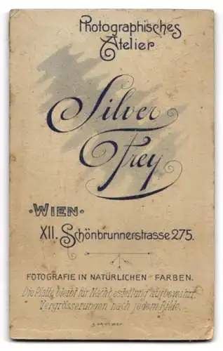 Fotografie Atelier Silver Frey, Wien, Schönbrunnerstrasse 275, Lächelndes Mädchen im weissen Kleid mit Stockschirm