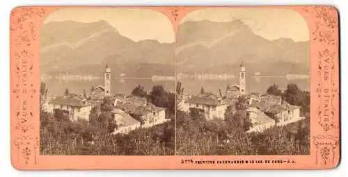 Stereo-Fotografie B. K. Paris, Adolphe Block, Ansicht Tremezzo, Cadenabbio & Le Lac de Como